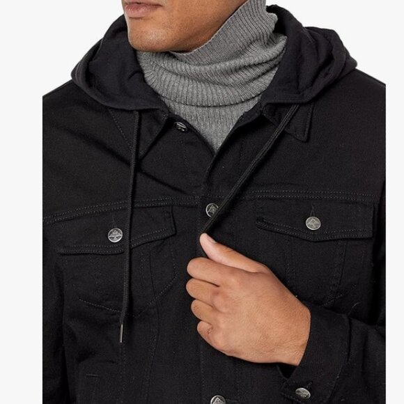 NWOT LRG Men's Lifted Research Collection Hooded Denim Jacket in Size L - Picture 2 of 14